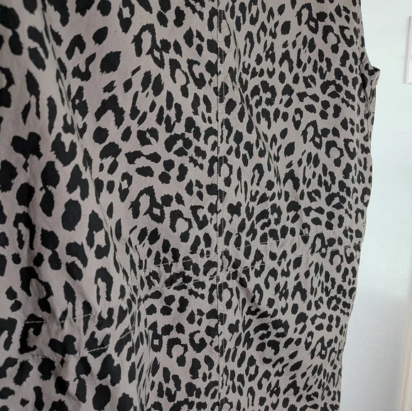 Ashley Mason Sleeveless Safari Vest | Tan Black Leopard Print Zip Front Large - Picture 15 of 16